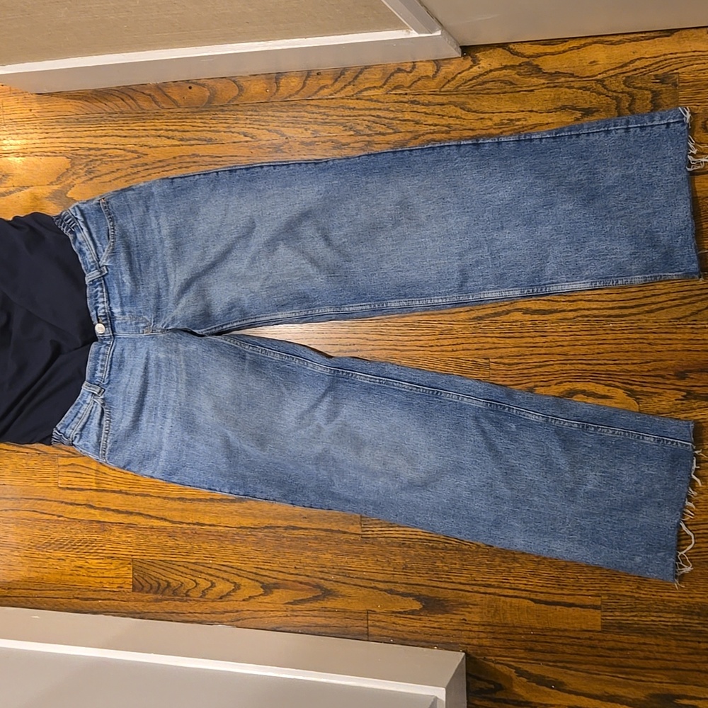 Mango Maternity Over The Bump Wide Leg Jeans 8 - Picture 2 of 6
